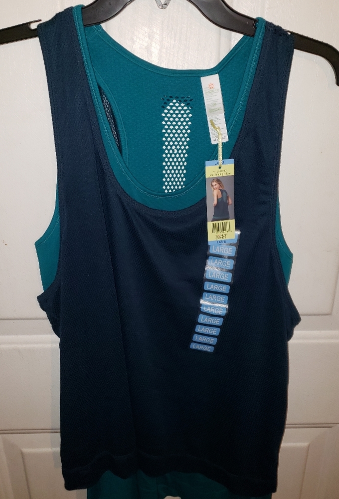 Tangerine Double Layer Tank Black Top Women's Large